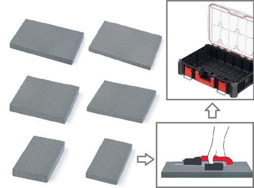 Tool box foam - cut, and